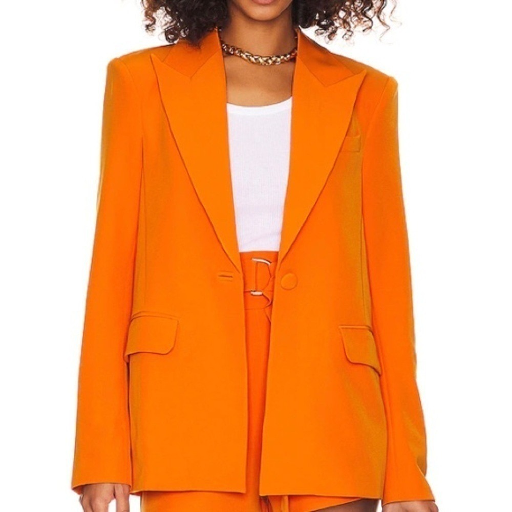 REVOLVE Camila Coelho US XXS Morena Classy Blazer Bright Orange NWT